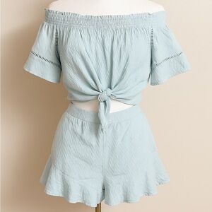 Light Blue Two-Piece Set - Powder Blue